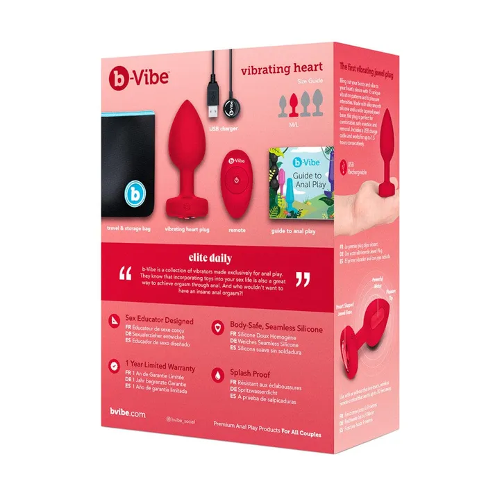 Anal Vibrating Jewel Heart Plug BVibe