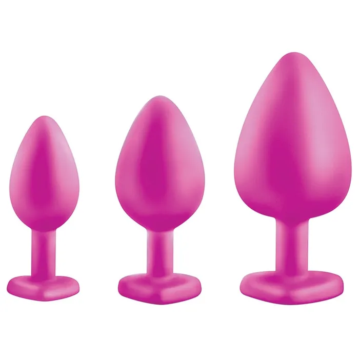 Blush Anal Luxe Bling Plugs Training KitPink With White Gems Blush Anal Luxe Bling Plugs Training KitPink With White Gems