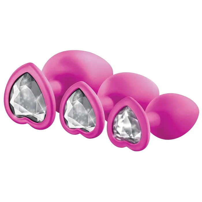 Blush Anal Luxe Bling Plugs Training KitPink With White Gems Blush Anal Luxe Bling Plugs Training KitPink With White Gems