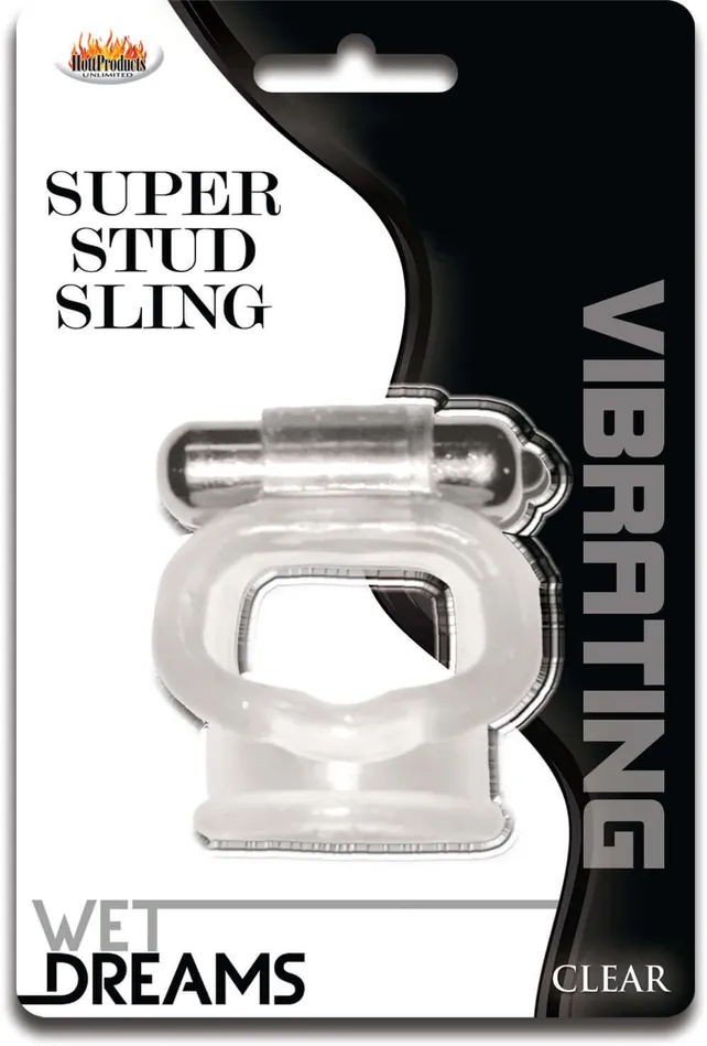 HOTT Products Male Sex Toys Wet Dreams Super Stud Sling Clear Vibrating Cock Ring HOTT Products Male Sex Toys Wet Dreams Super Stud Sling Clear Vibrating Cock Ring