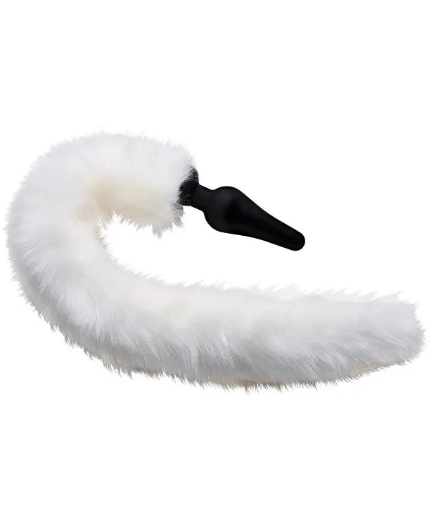 Male Sex Toys XR Full Moon Fox Tail Anal Plug in White