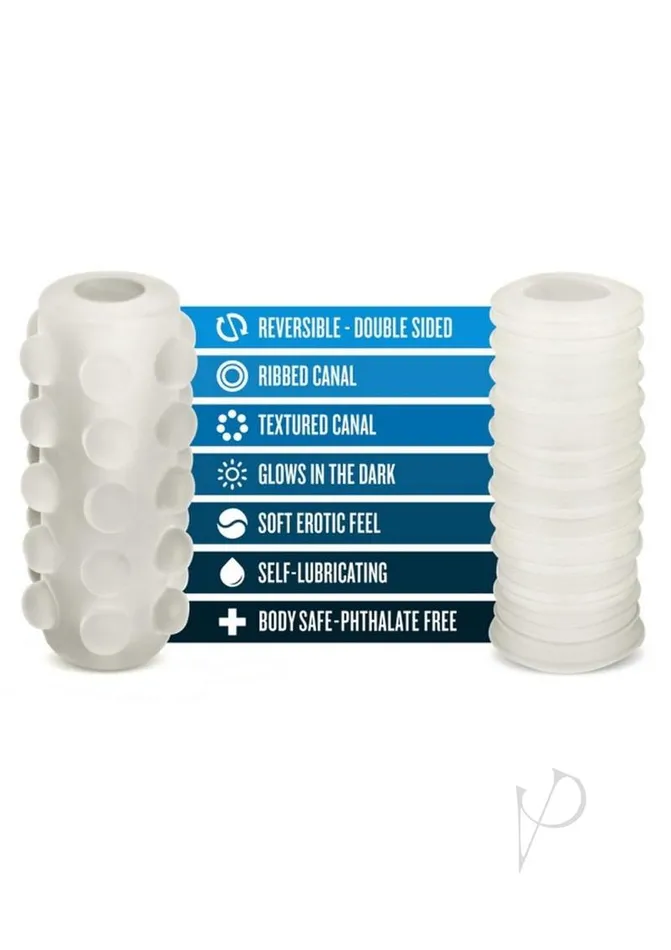 M for Men M For Men Soft and Wet Glow In The Dark Reversible Orb Masturbator Frosted Male Sex Toys